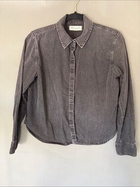 Madewell Faded Black Denim Button-Front Shirt S